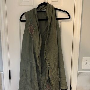 Green Embroidered Vest